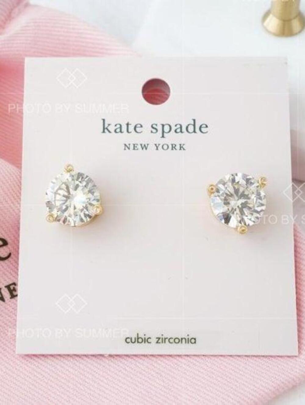 Kate Spade Rise and Shine Stud Earrings Gold/ Clear